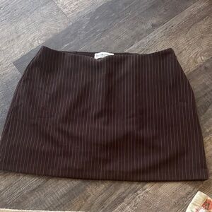 Abercrombie & Fitch Classic Brown Pinstripe Mini Skort